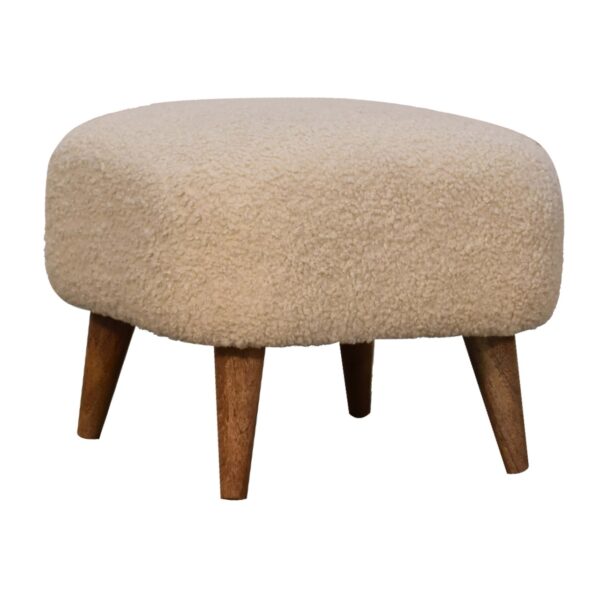 Boucle Cream Square Footstool - Image 2
