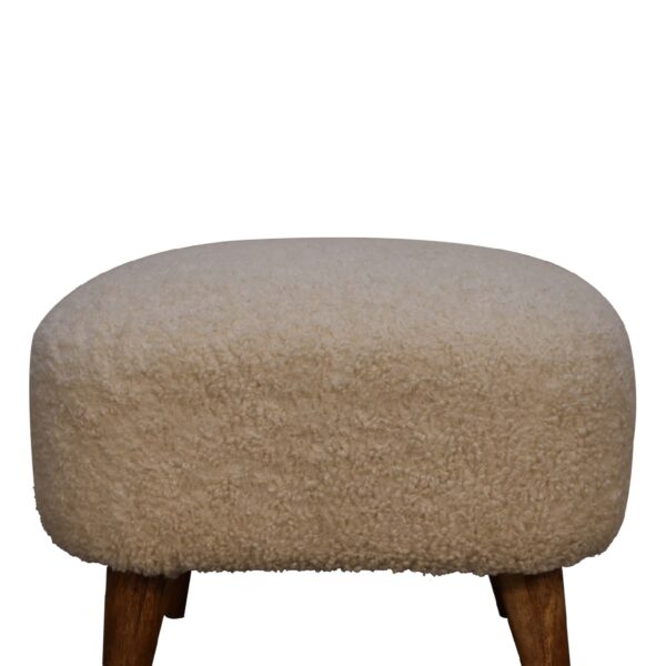 Boucle Cream Square Footstool - Image 3
