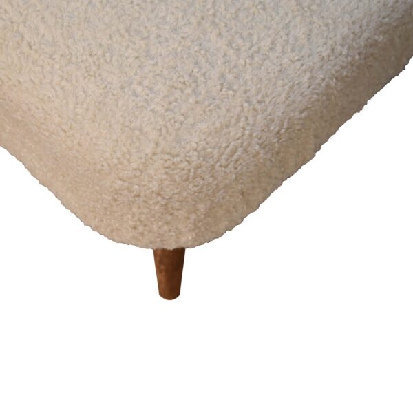 Boucle Cream Square Footstool - Image 4
