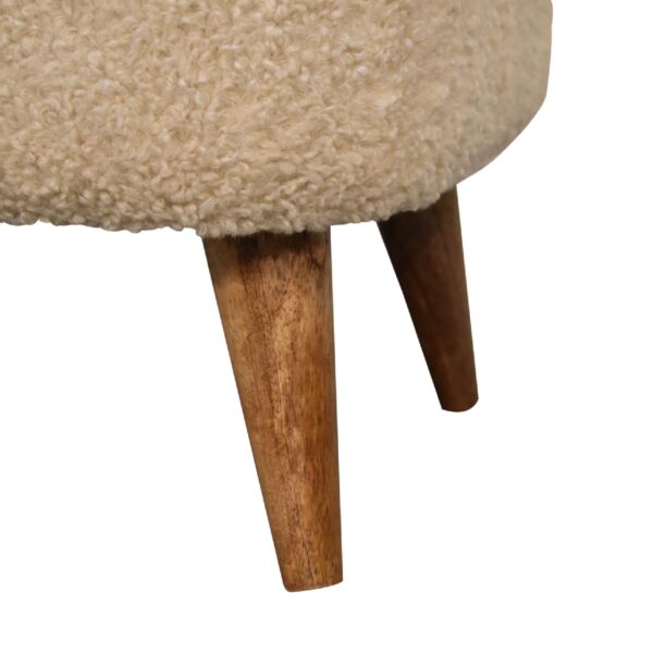 Boucle Cream Square Footstool - Image 6