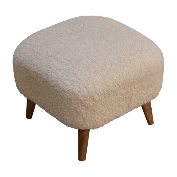Boucle Cream Square Footstool - Image 7