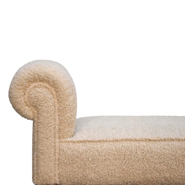Boucle Cream Bench - Image 3