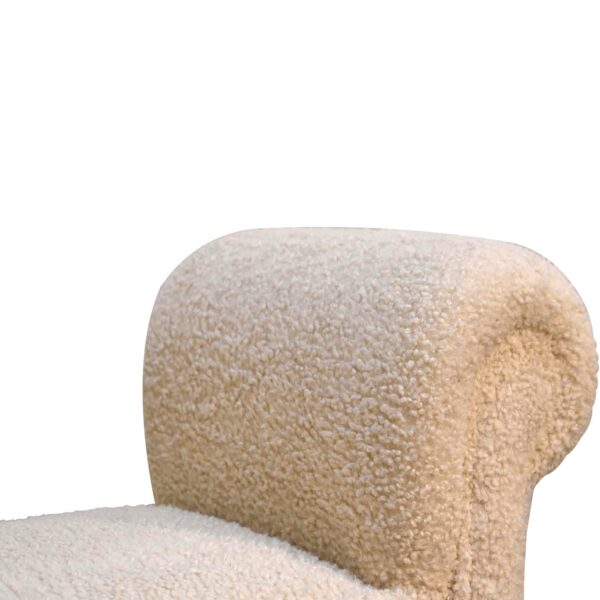 Boucle Cream Bench - Image 5
