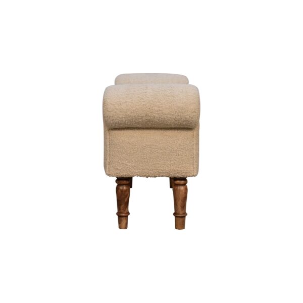 Boucle Cream Bench - Image 8