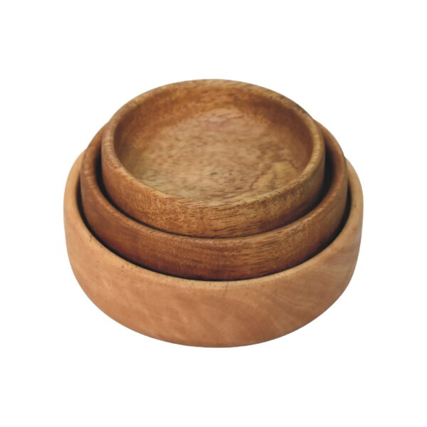 Solid Wood Fruit Bowl Set of 3 - Image 2