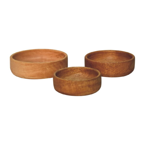 Solid Wood Fruit Bowl Set of 3 - Image 3