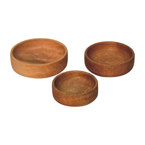 Solid Wood Fruit Bowl Set of 3 - Image 4