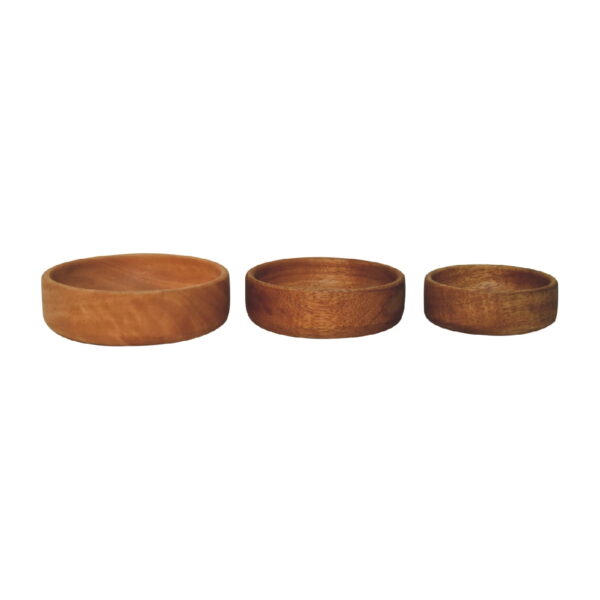 Solid Wood Fruit Bowl Set of 3 - Image 5