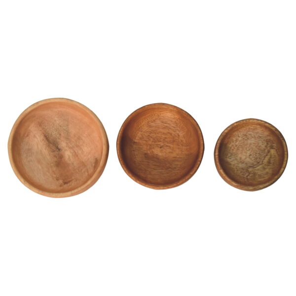 Solid Wood Fruit Bowl Set of 3 - Image 8