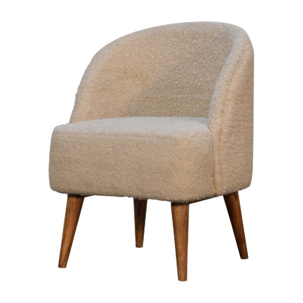 Cream Boucle Tub Chair - Image 2