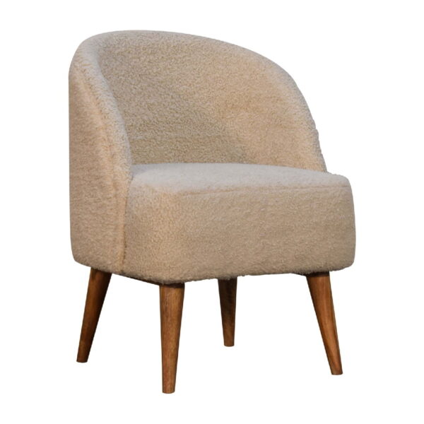 Cream Boucle Tub Chair - Image 3