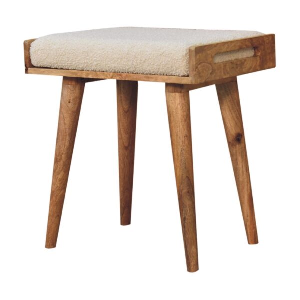 Boucle Cream Tray Style Footstool - Image 3