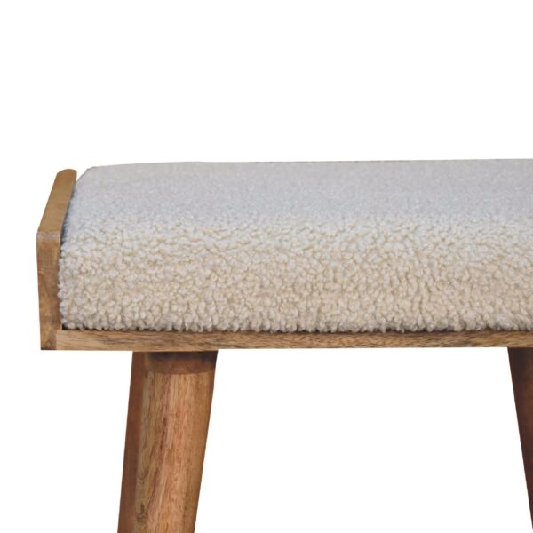 Boucle Cream Tray Style Footstool - Image 4
