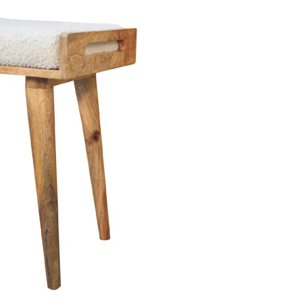 Boucle Cream Tray Style Footstool - Image 8