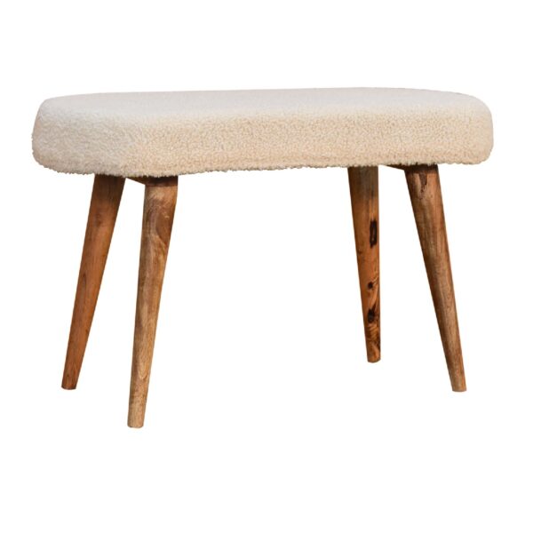 Cream Boucle Nordic Bench - Image 2