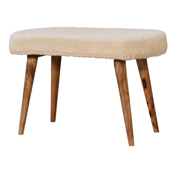 Cream Boucle Nordic Bench - Image 3