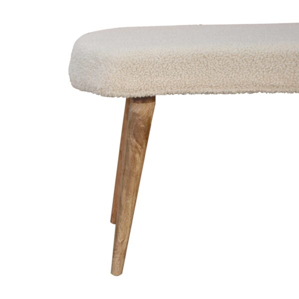 Cream Boucle Nordic Bench - Image 4