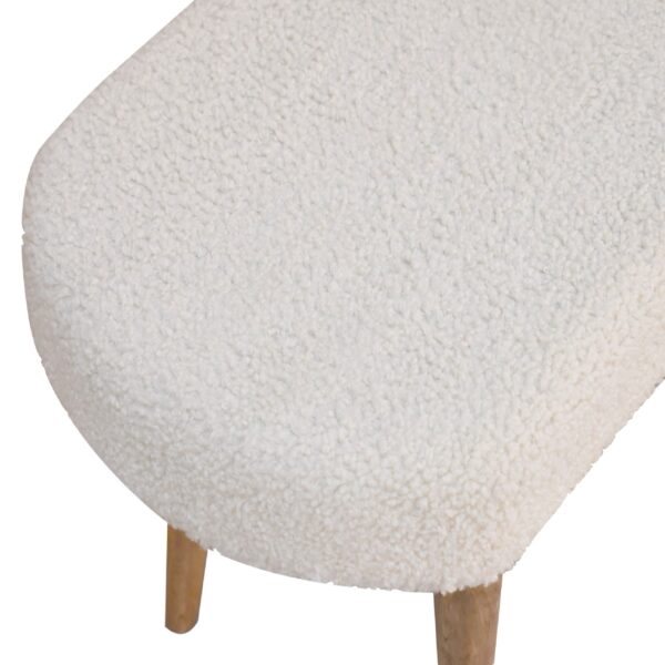 Cream Boucle Nordic Bench - Image 5