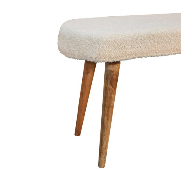 Cream Boucle Nordic Bench - Image 7