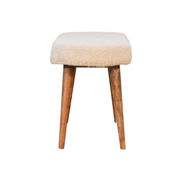 Cream Boucle Nordic Bench - Image 9
