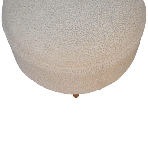 Cream Boucle Rounded Footstool - Image 3