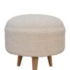 Cream Boucle Rounded Footstool - Image 4