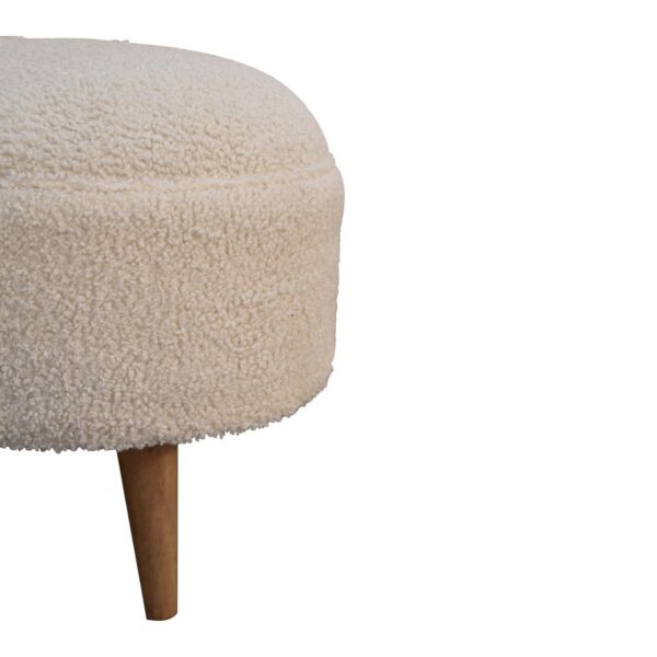 Cream Boucle Rounded Footstool - Image 5
