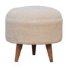 Cream Boucle Rounded Footstool - Image 6