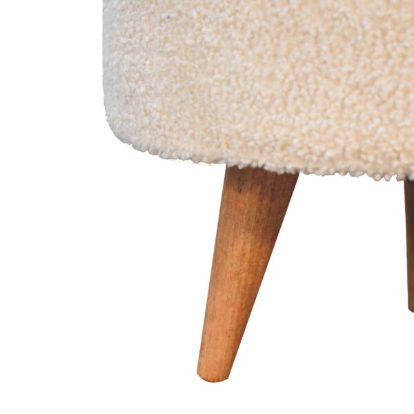 Cream Boucle Rounded Footstool - Image 8