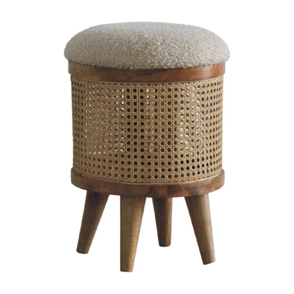 Cream Boucle Larissa Footstool - Image 2