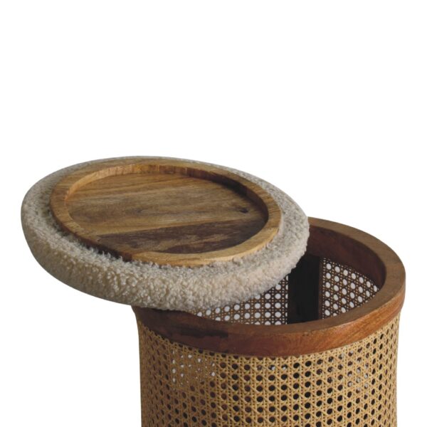 Cream Boucle Larissa Footstool - Image 5