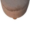 Mocha Faux Fur Round Ball Footstool - Image 4