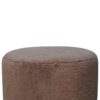 Mocha Faux Fur Round Ball Footstool - Image 5
