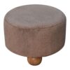 Mocha Faux Fur Round Ball Footstool - Image 6