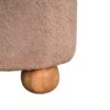 Mocha Faux Fur Round Ball Footstool - Image 7