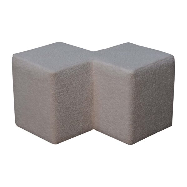 White Boucle Twin Footstool - Image 5