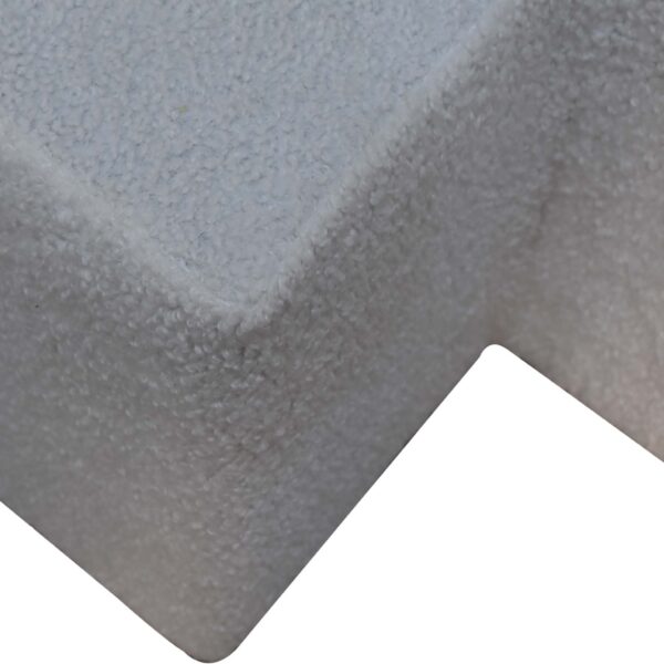 White Boucle Twin Footstool - Image 8