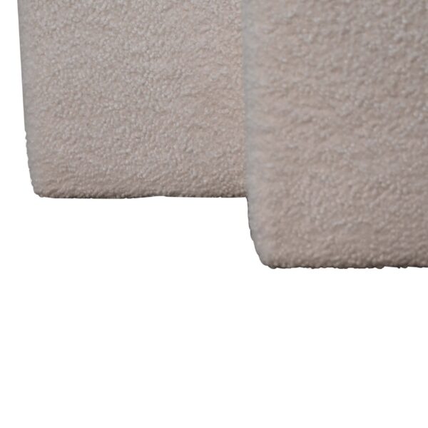 White Boucle Twin Footstool - Image 9