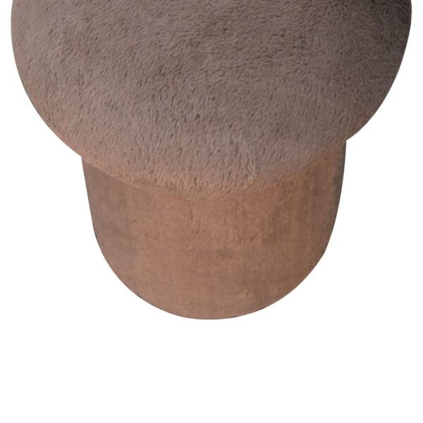 Mocha Faux Fur Mushroom Footstool - Image 3
