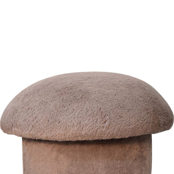 Mocha Faux Fur Mushroom Footstool - Image 4
