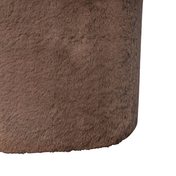 Mocha Faux Fur Mushroom Footstool - Image 7