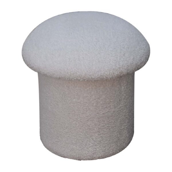 White Boucle Mushroom Footstool - Image 2