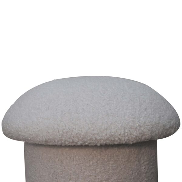White Boucle Mushroom Footstool - Image 3