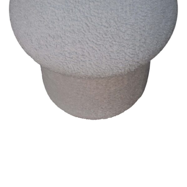 White Boucle Mushroom Footstool - Image 4