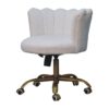 White Boucle Swivel Chair - Image 2