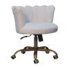 White Boucle Swivel Chair - Image 3