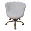 White Boucle Swivel Chair - Image 4