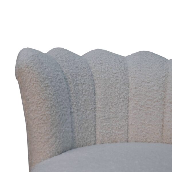 White Boucle Swivel Chair - Image 5