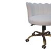 White Boucle Swivel Chair - Image 6
