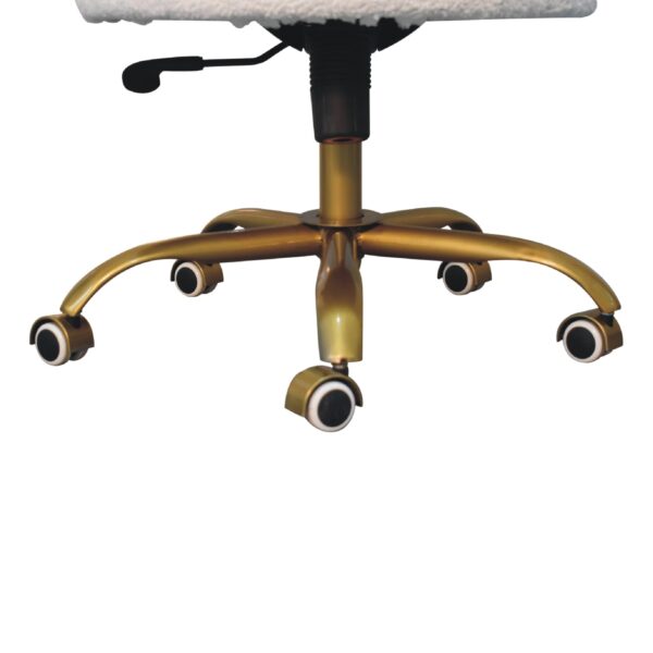 White Boucle Swivel Chair - Image 7